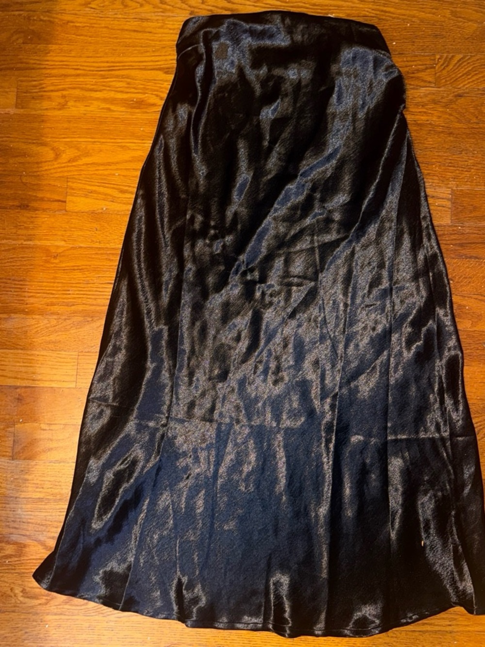 Fashion Nova Black Satin Maxi Skirt